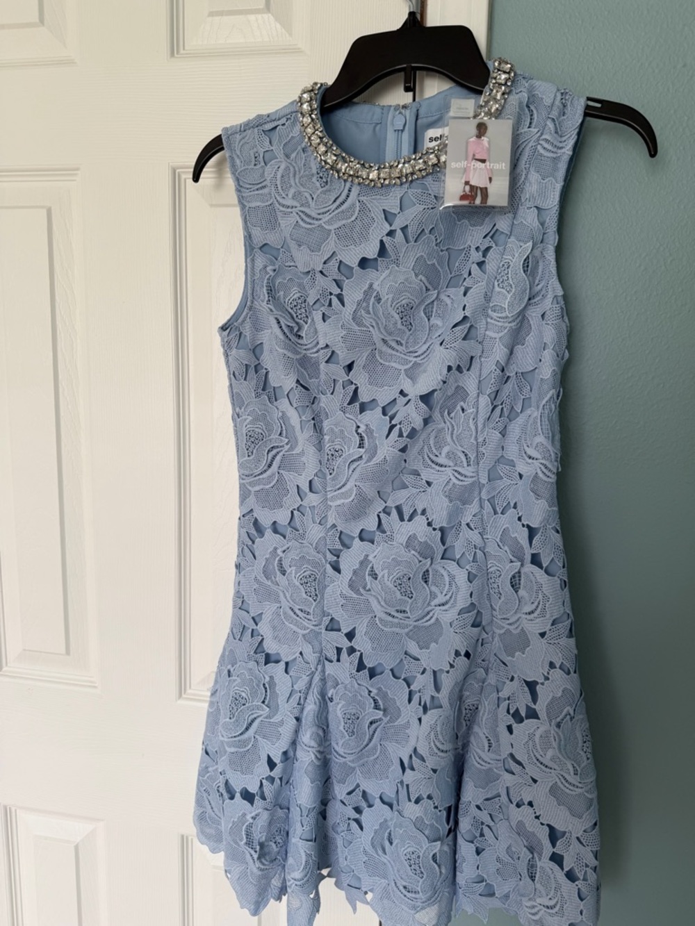 NWT Self-Portrait Flower Lace Mini Dress